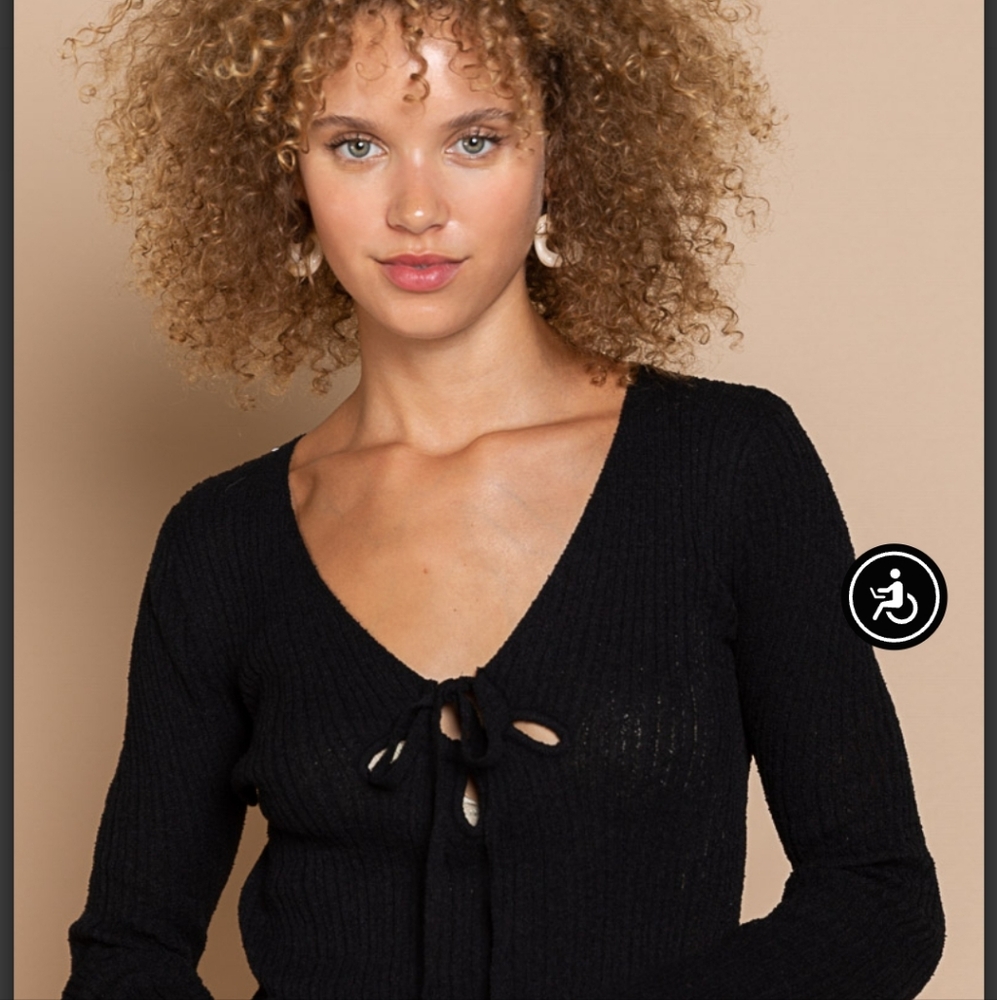 NWOT POL Lite Weight Black V-Neck Sweater